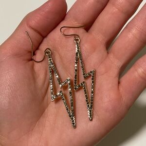 Gold Lightning Bolt Earrings